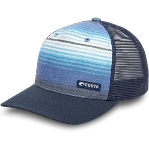 NWT COSTA DEL MAR BAJA Blue Stripe Mesh Adjustable Trucker Cap Hat